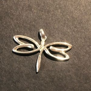 solid sterling dragonfly pendant